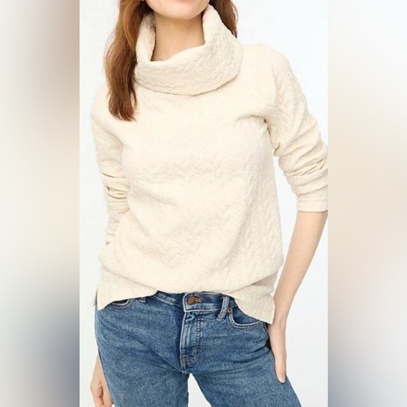 J. Crew GREY Cable-Knit Cowl Sweater size XL - Picture 1 of 5